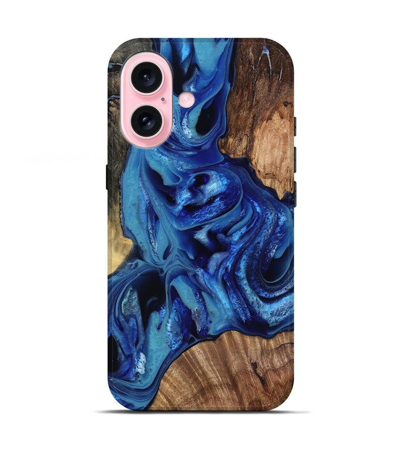 iPhone 17 Wood Live Edge Phone Case - Romeo (Blue, 818036)