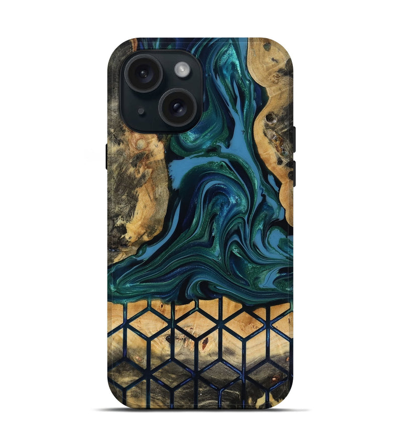 iPhone 15 Wood Live Edge Phone Case - Nona (Pattern, 818040)