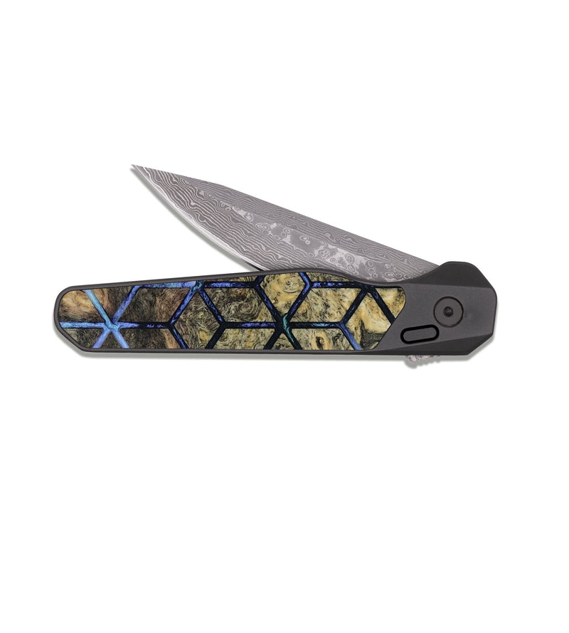 EDC Dark Damascus Wood Pocket Knife - Jazlyn (Pattern, 818044)