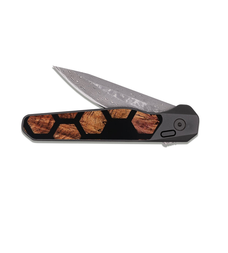EDC Dark Damascus Wood Pocket Knife - Jaeden (Pattern, 818045)