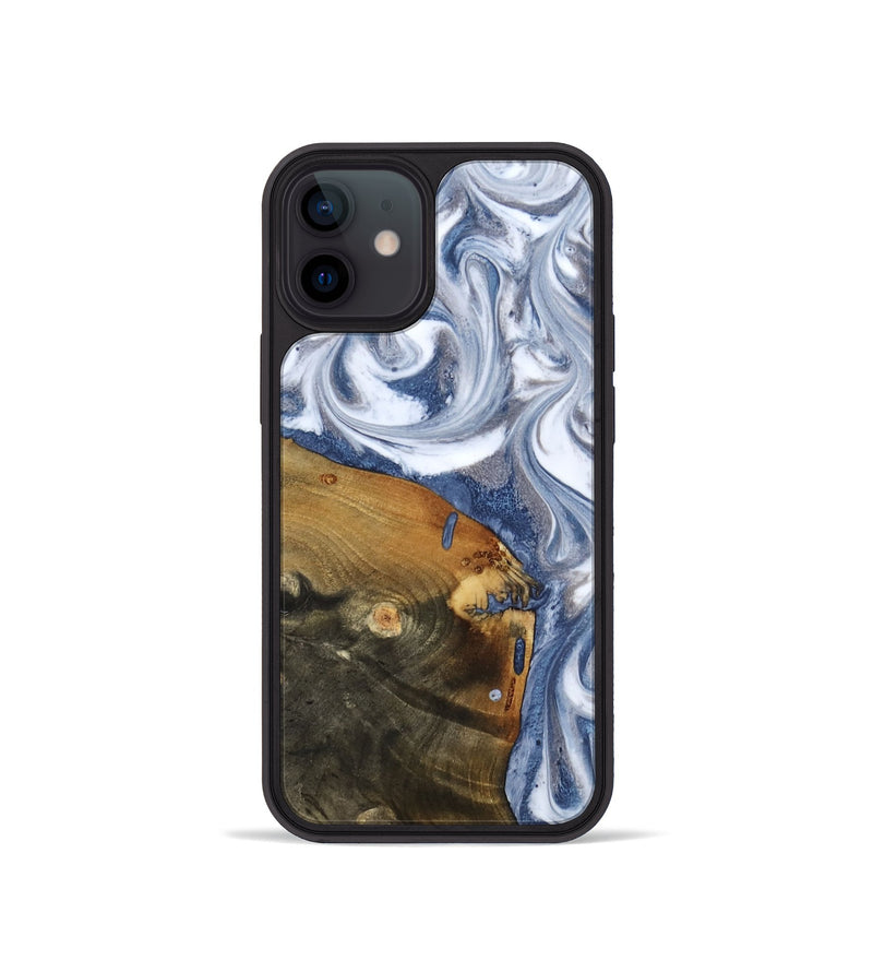 iPhone 12 mini Wood Phone Case - Dario (Blue, 818047)