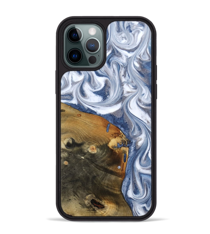 iPhone 12 Pro Max Wood Phone Case - Dario (Blue, 818047)