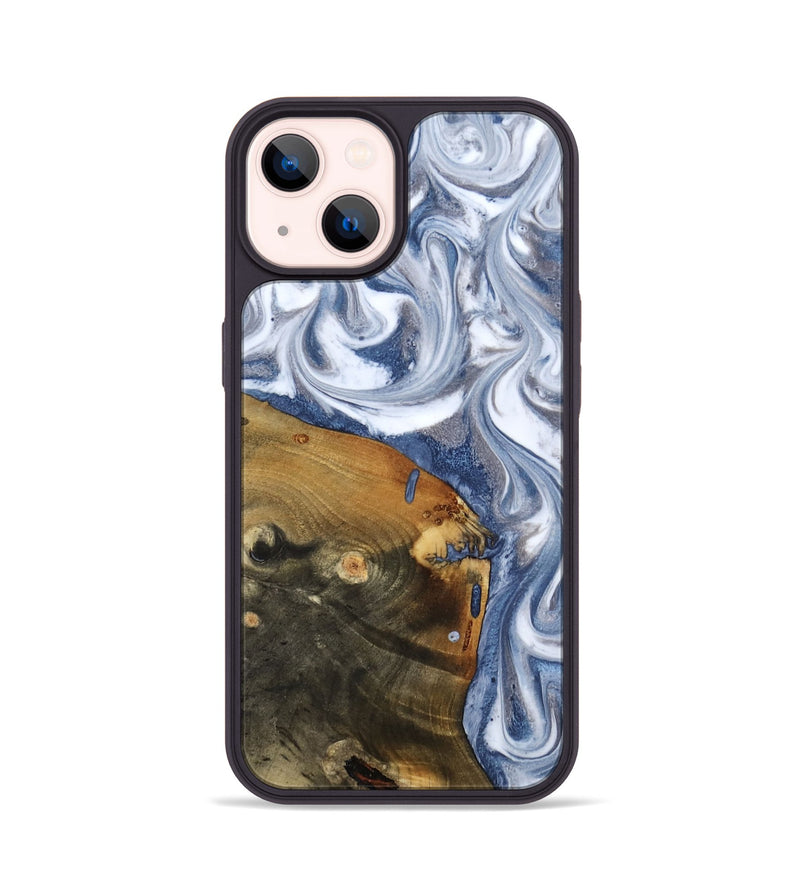 iPhone 14 Wood Phone Case - Dario (Blue, 818047)
