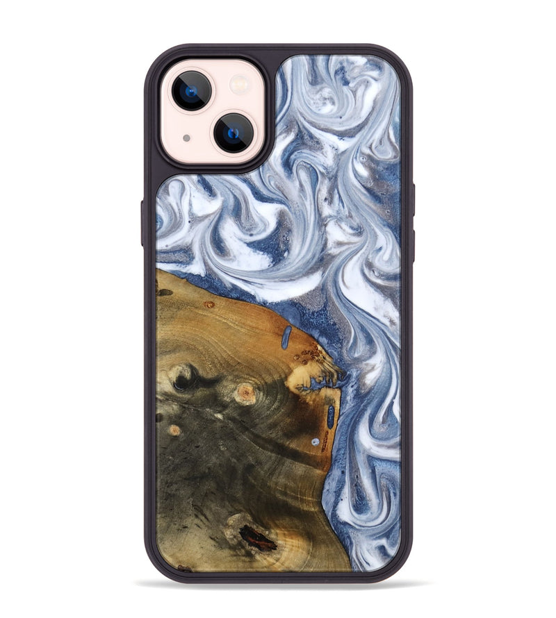 iPhone 14 Plus Wood Phone Case - Dario (Blue, 818047)