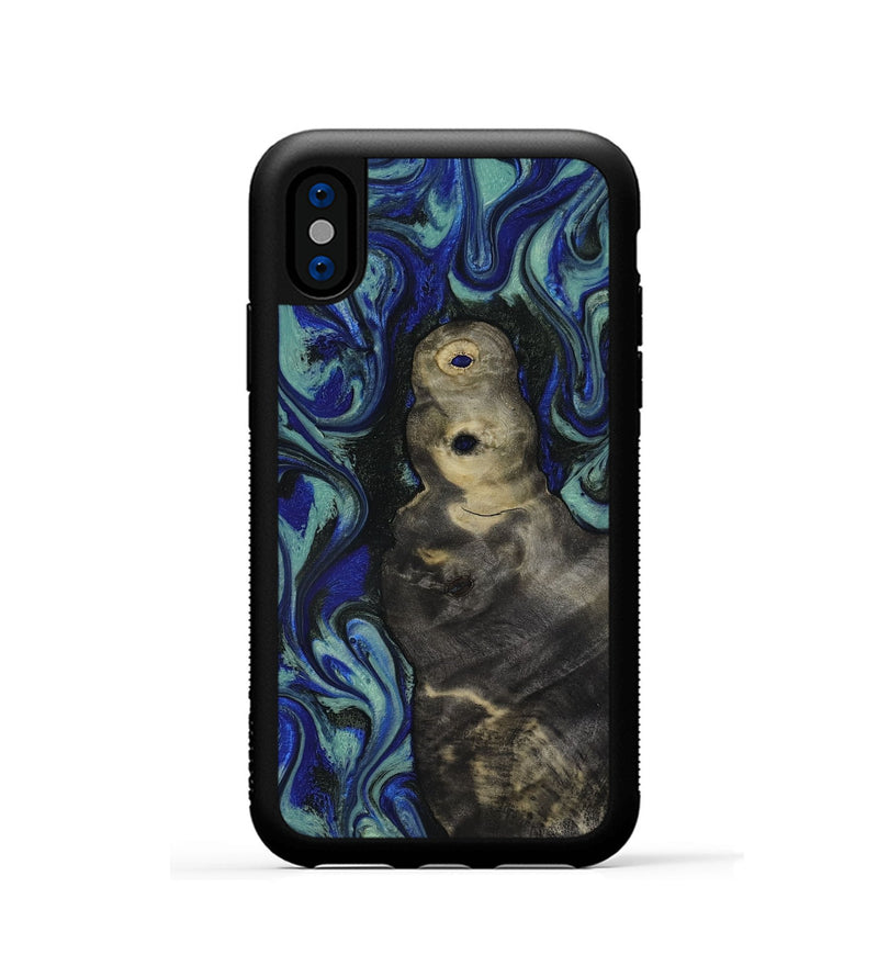 iPhone Xs Wood Phone Case - Alaiya (Blue, 818050)