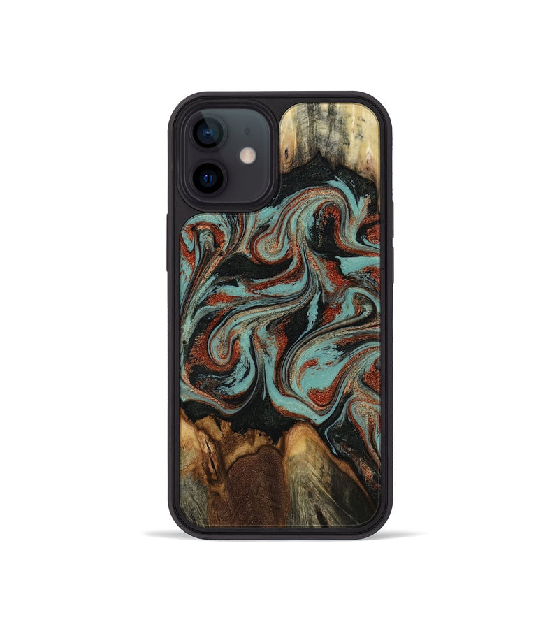 iPhone 12 mini Wood Phone Case - Tim (Green, 818052)