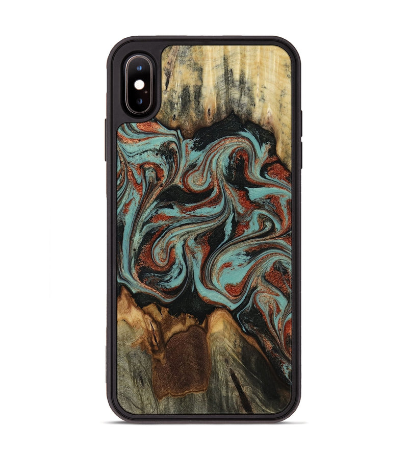iPhone Xs Max Wood Phone Case - Tim (Green, 818052)