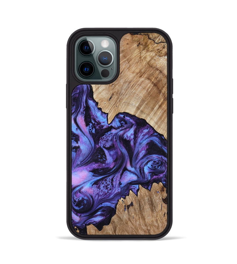 iPhone 12 Pro Wood Phone Case - Jair (Purple, 818055)