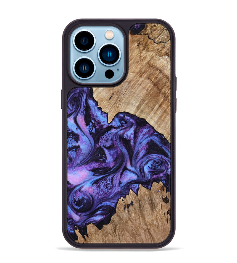 iPhone 14 Pro Max Wood Phone Case - Jair (Purple, 818055)