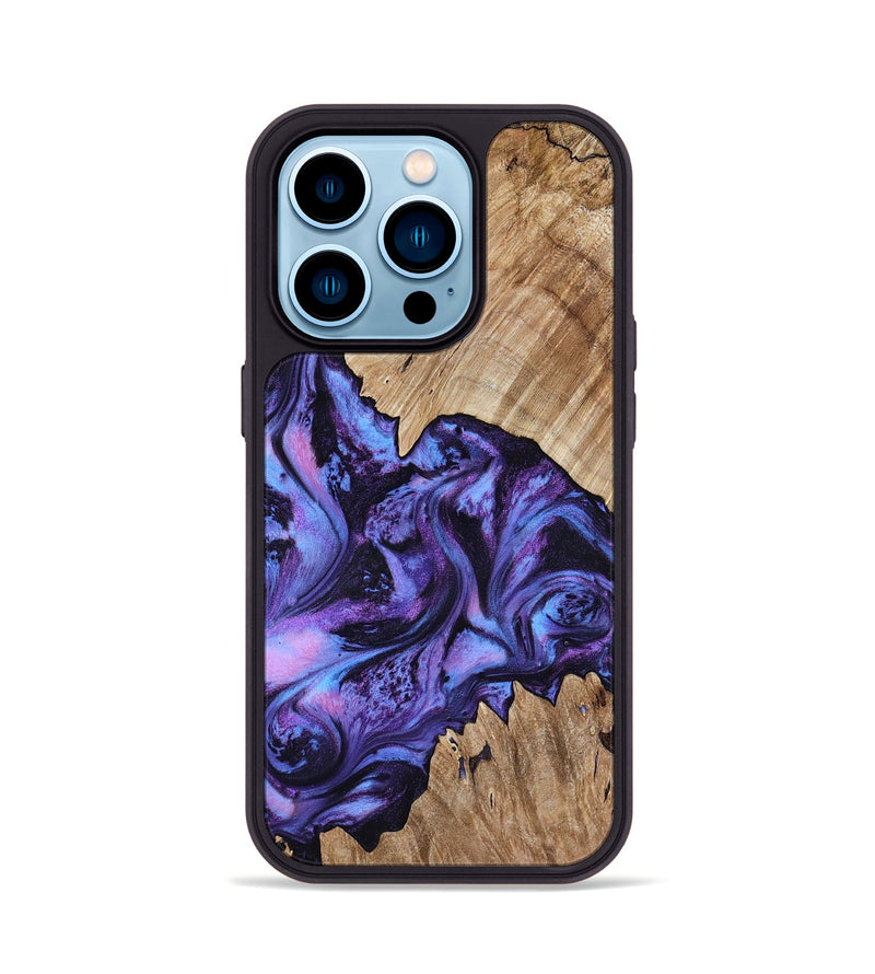 iPhone 14 Pro Wood Phone Case - Jair (Purple, 818055)