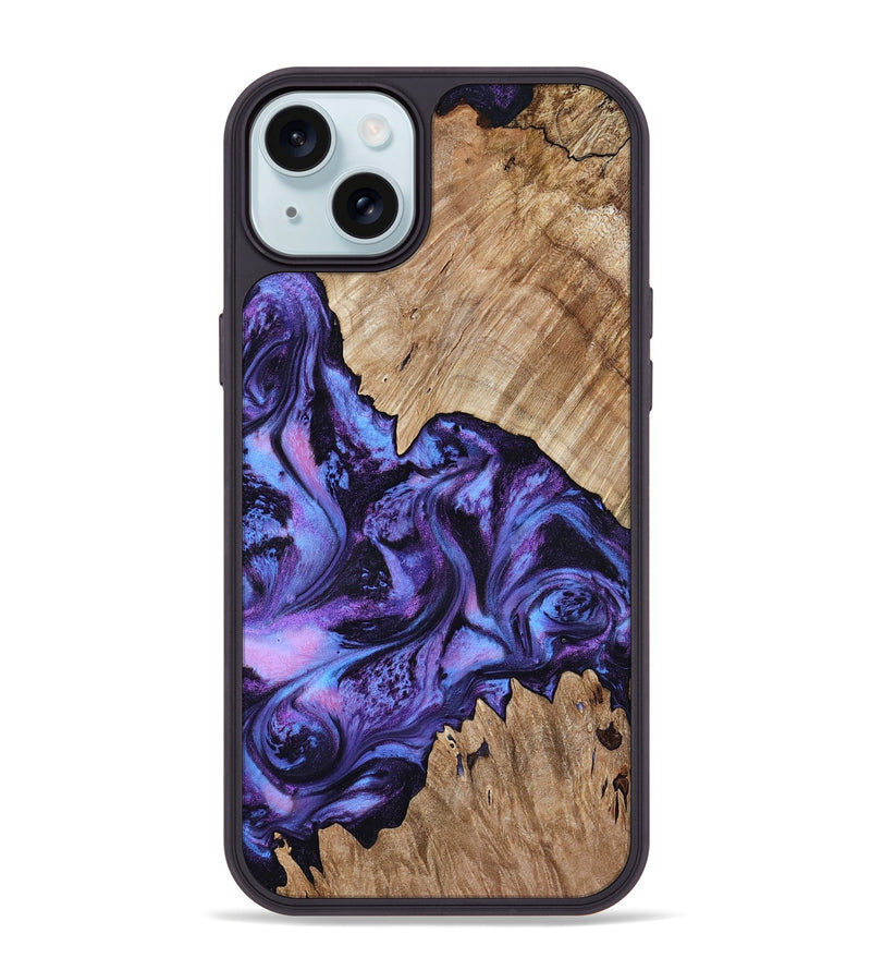 iPhone 15 Plus Wood Phone Case - Jair (Purple, 818055)