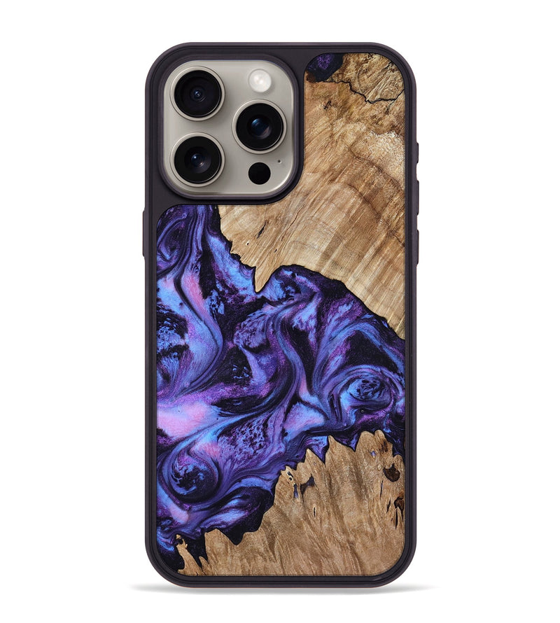 iPhone 15 Pro Max Wood Phone Case - Jair (Purple, 818055)
