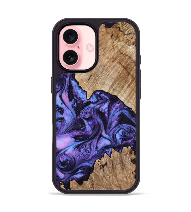 iPhone 16 Wood Phone Case - Jair (Purple, 818055)