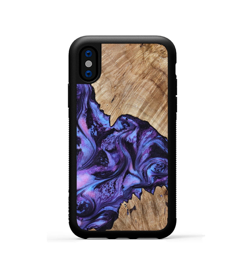 iPhone Xs Wood Phone Case - Jair (Purple, 818055)