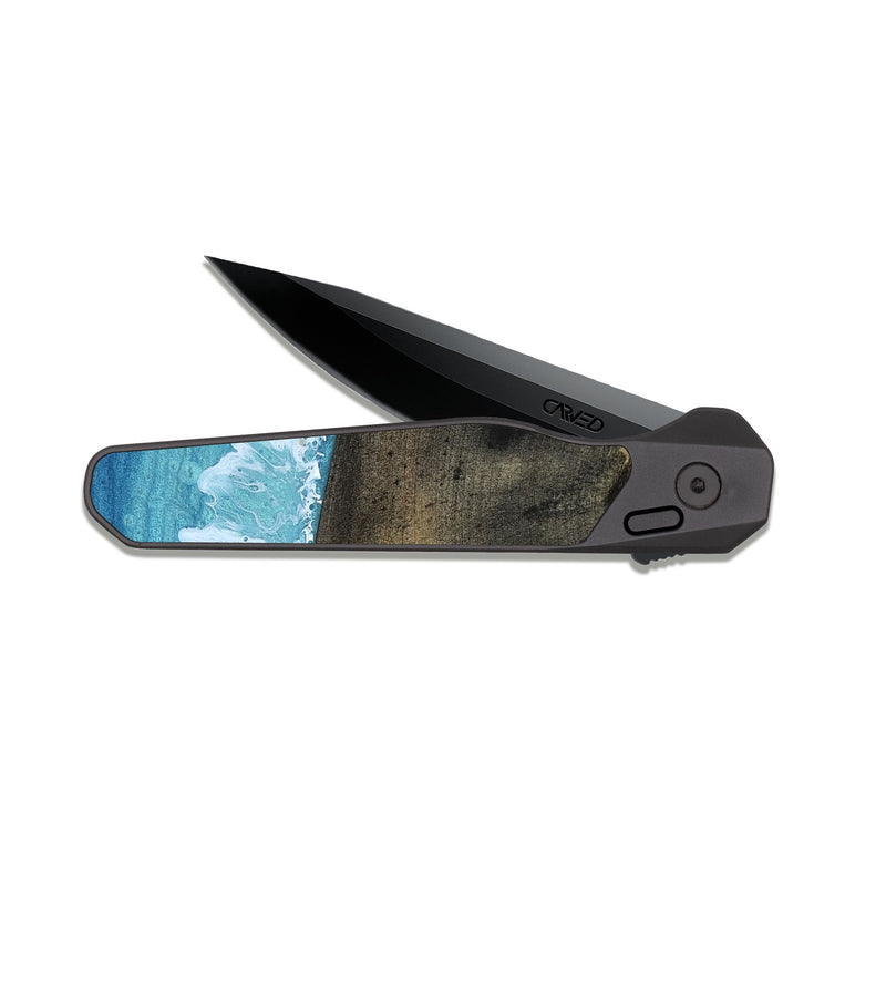 EDC Dark Slate Wood Pocket Knife - Kirk (Coastal, 818072)