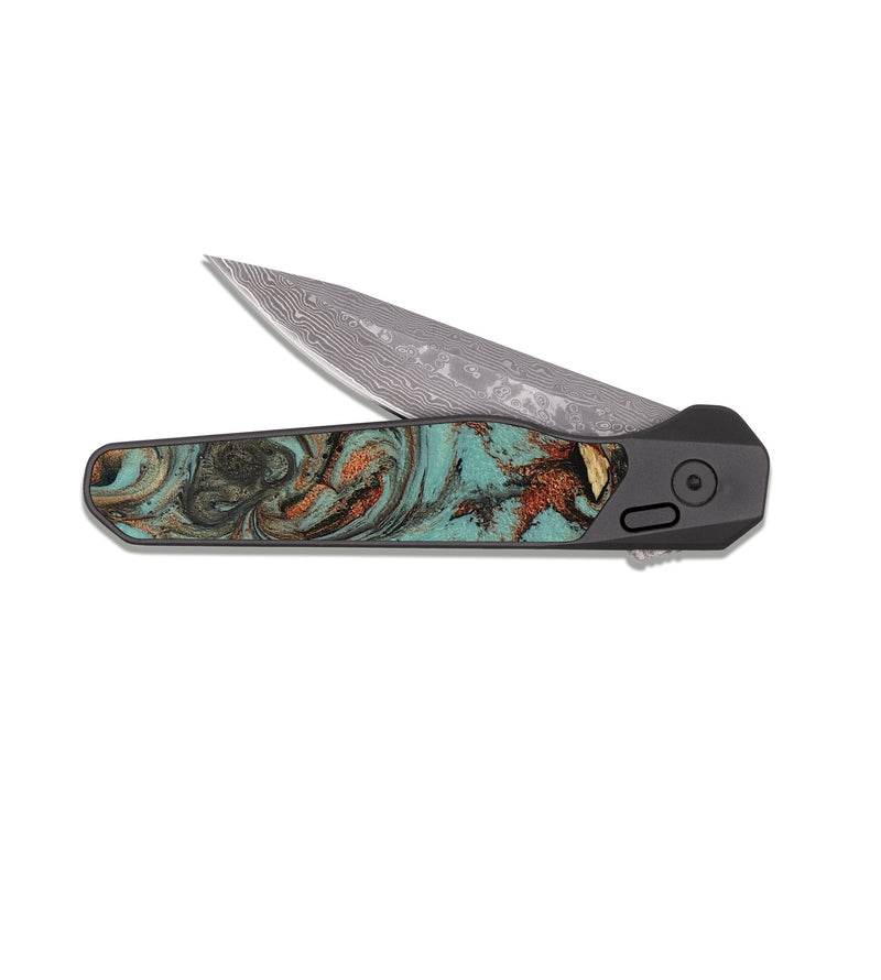 EDC Dark Damascus Wood Pocket Knife - Mayra (Pattern, 818079)