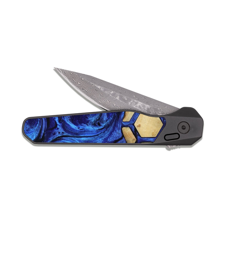 EDC Dark Damascus Wood Pocket Knife - Giada (Pattern, 818080)