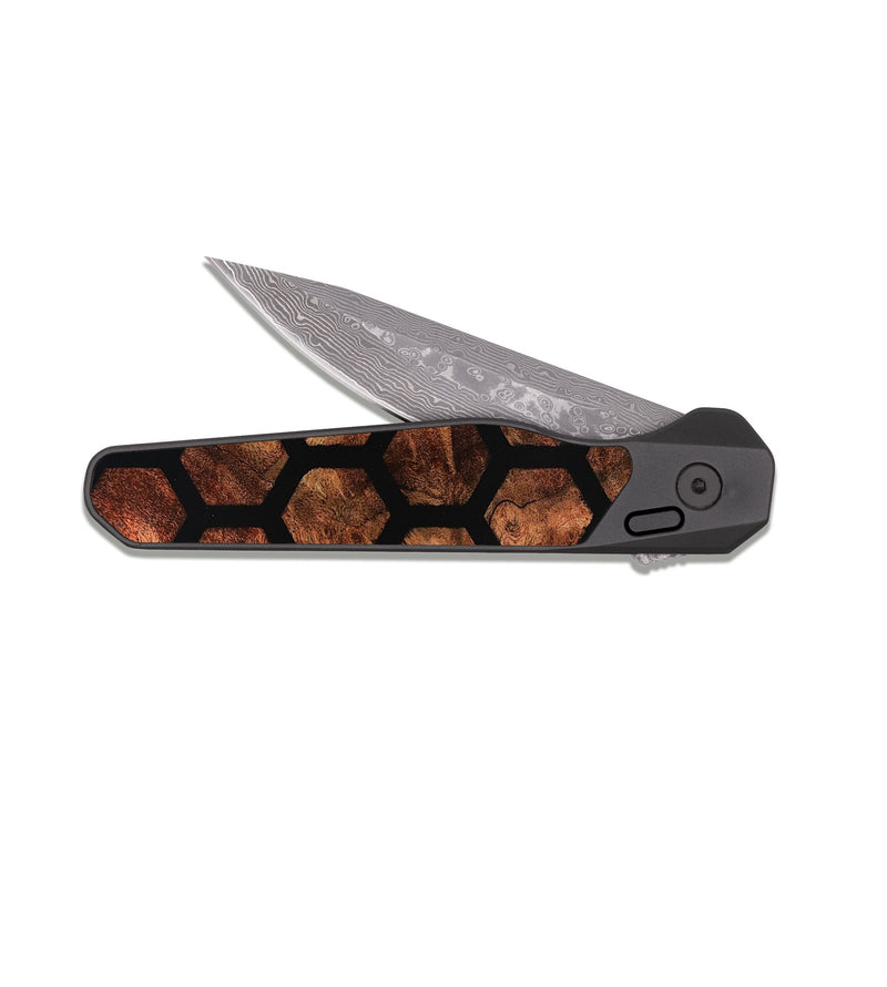 EDC Dark Damascus Wood Pocket Knife - Kellen (Pattern, 818123)
