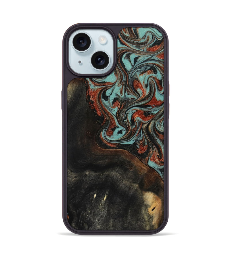 iPhone 15 Wood Phone Case - Lora (Green, 818124)