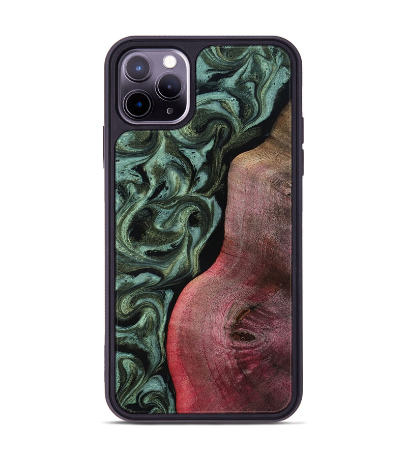 iPhone 11 Pro Max Wood Phone Case - Garret (Green, 818126)