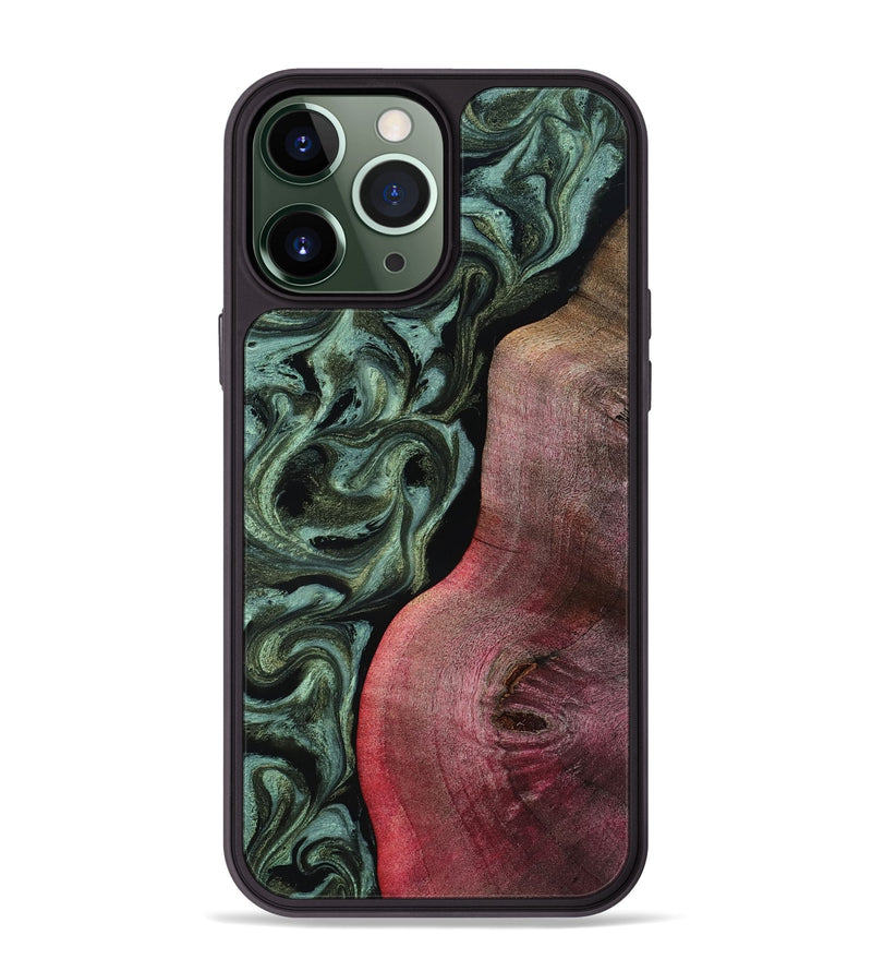 iPhone 13 Pro Max Wood Phone Case - Garret (Green, 818126)