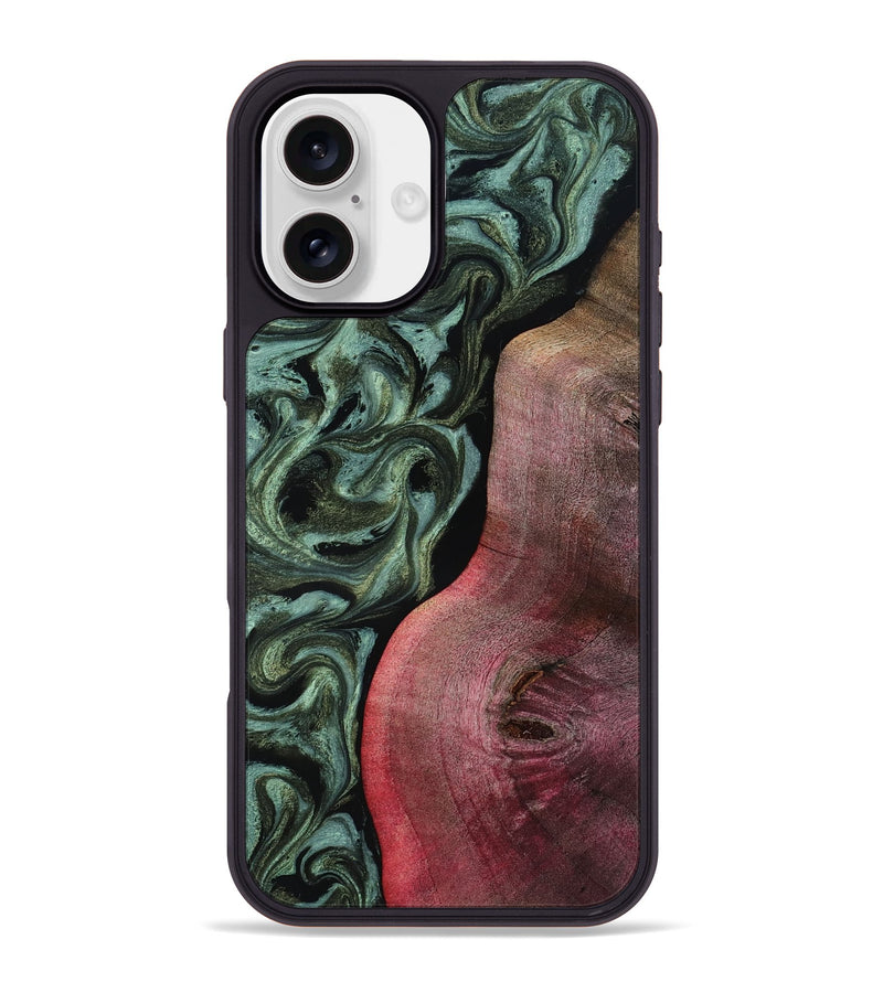 iPhone 16 Plus Wood Phone Case - Garret (Green, 818126)