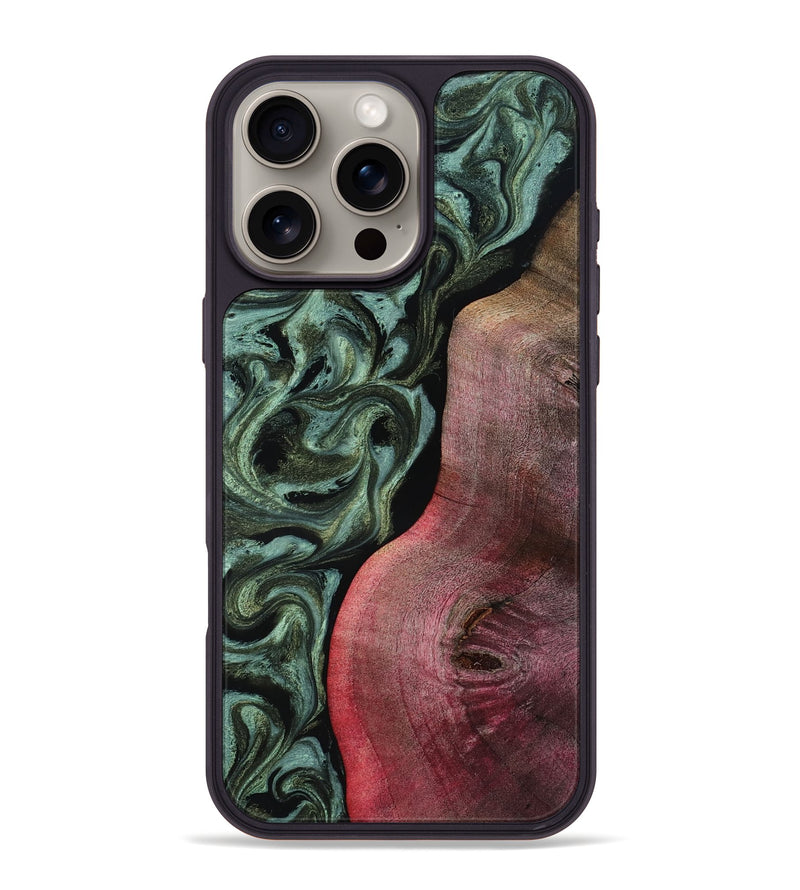 iPhone 16 Pro Max Wood Phone Case - Garret (Green, 818126)