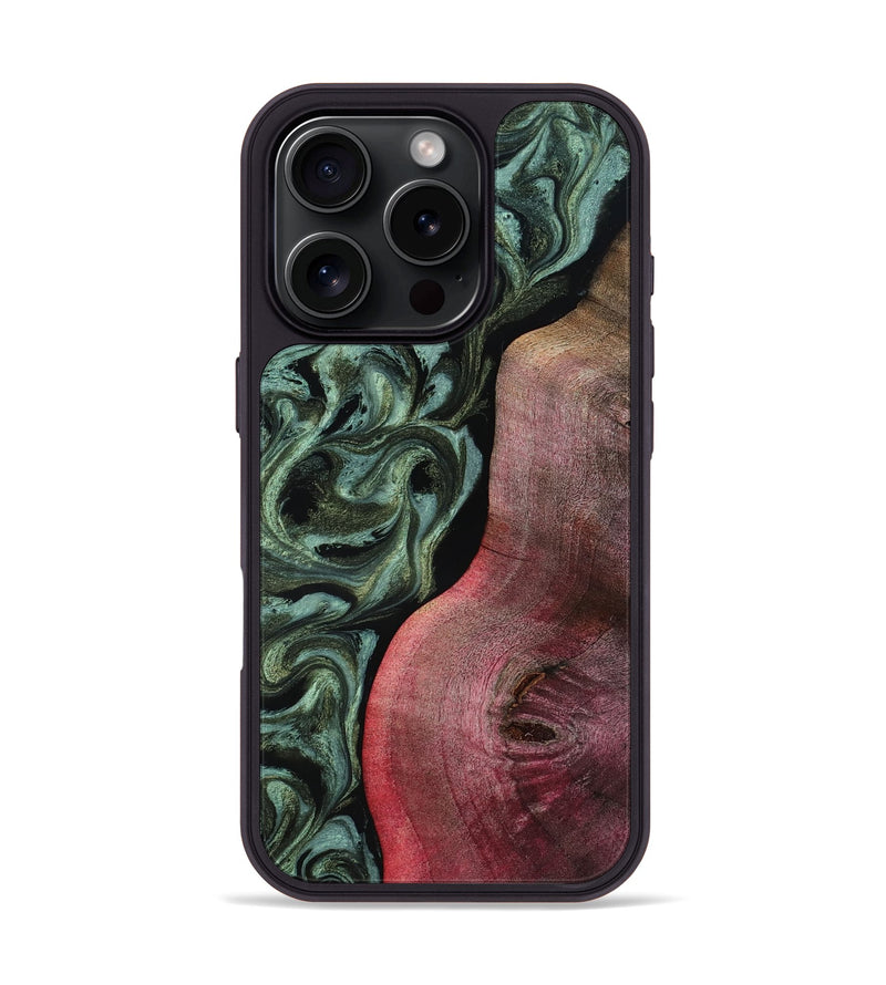 iPhone 16 Pro Wood Phone Case - Garret (Green, 818126)