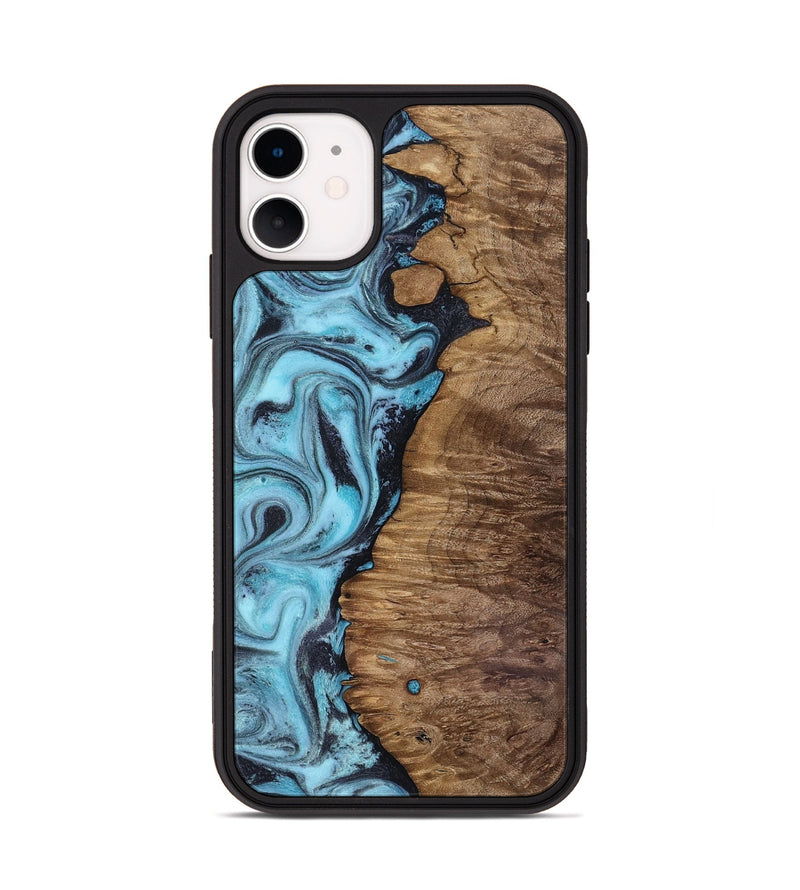 iPhone 11 Wood Phone Case - Ward (Blue, 818128)