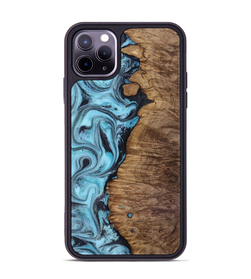 iPhone 11 Pro Max Wood Phone Case - Ward (Blue, 818128)