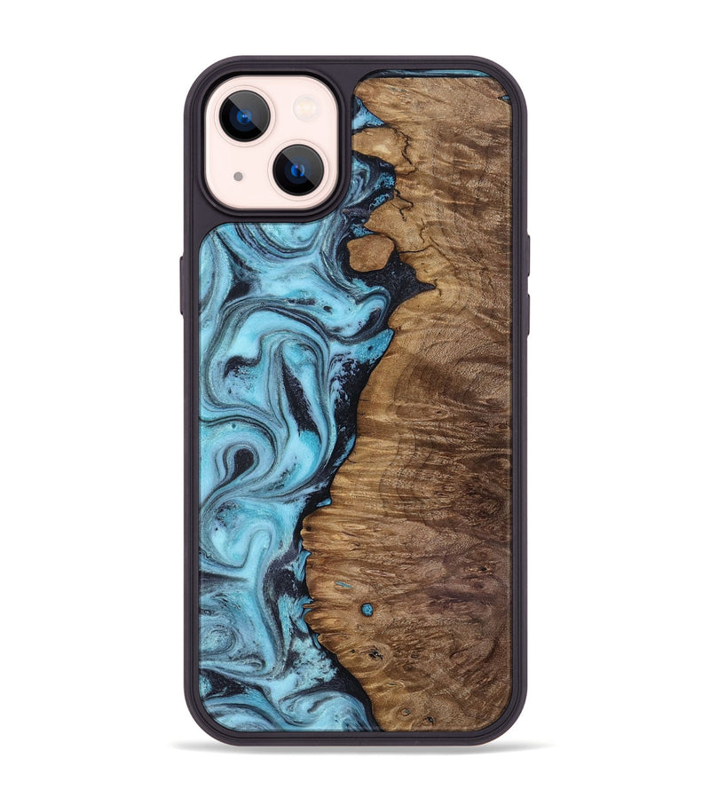 iPhone 14 Plus Wood Phone Case - Ward (Blue, 818128)