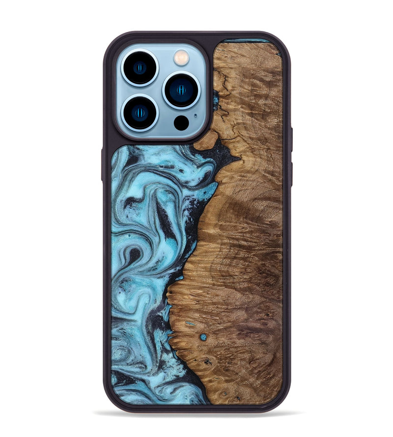 iPhone 14 Pro Max Wood Phone Case - Ward (Blue, 818128)