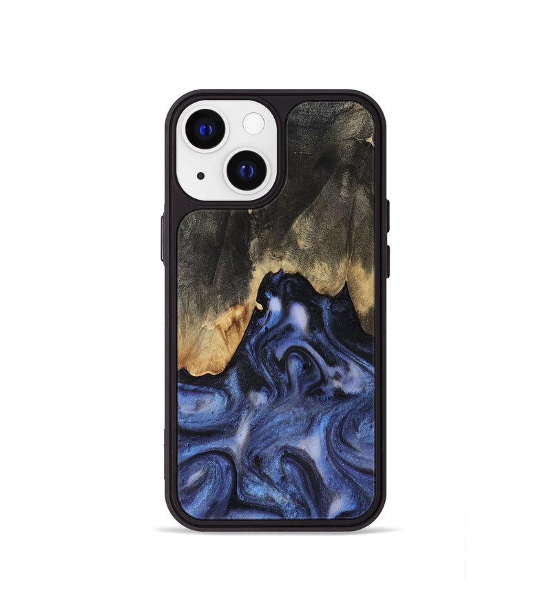 iPhone 13 mini Wood Phone Case - Enrique (Blue, 818130)