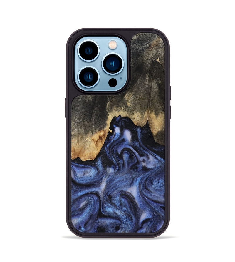 iPhone 14 Pro Wood Phone Case - Enrique (Blue, 818130)