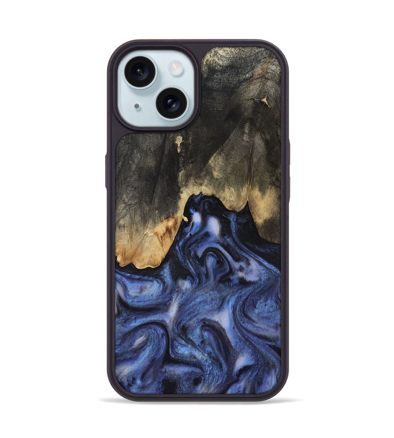 iPhone 15 Wood Phone Case - Enrique (Blue, 818130)