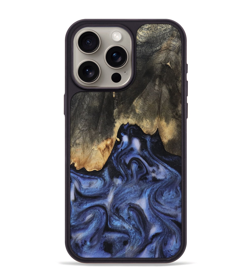 iPhone 15 Pro Max Wood Phone Case - Enrique (Blue, 818130)