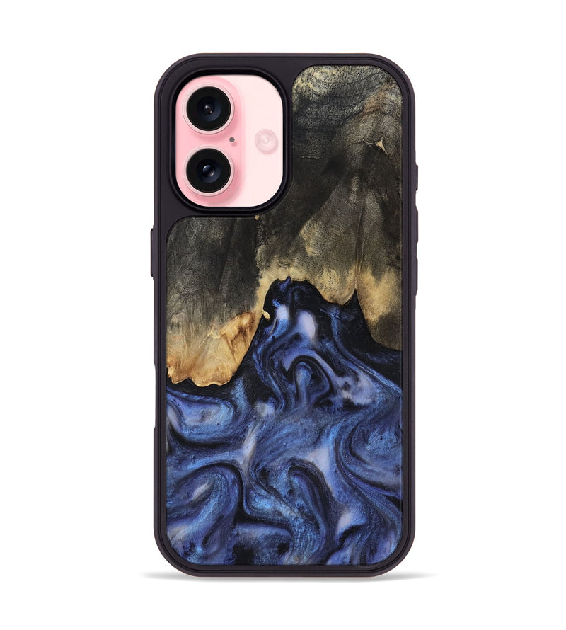 iPhone 16 Wood Phone Case - Enrique (Blue, 818130)