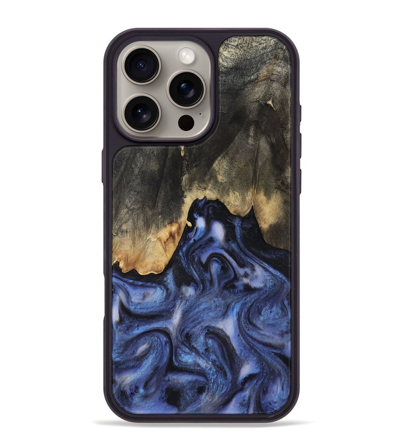 iPhone 16 Pro Max Wood Phone Case - Enrique (Blue, 818130)