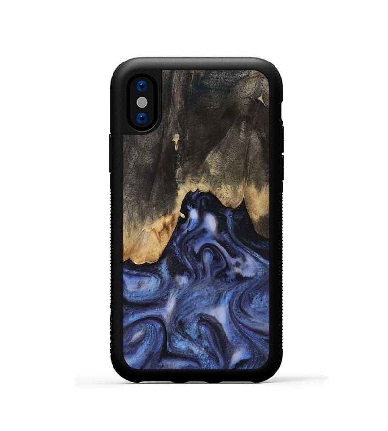 iPhone Xs Wood Phone Case - Enrique (Blue, 818130)