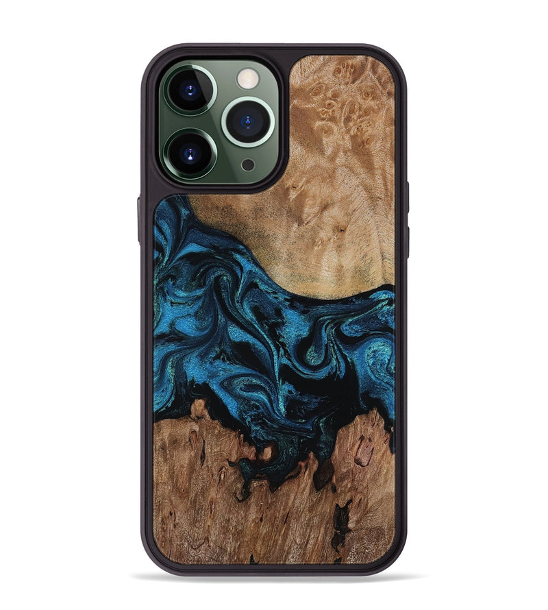 iPhone 13 Pro Max Wood Phone Case - Pearle (Blue, 818131)