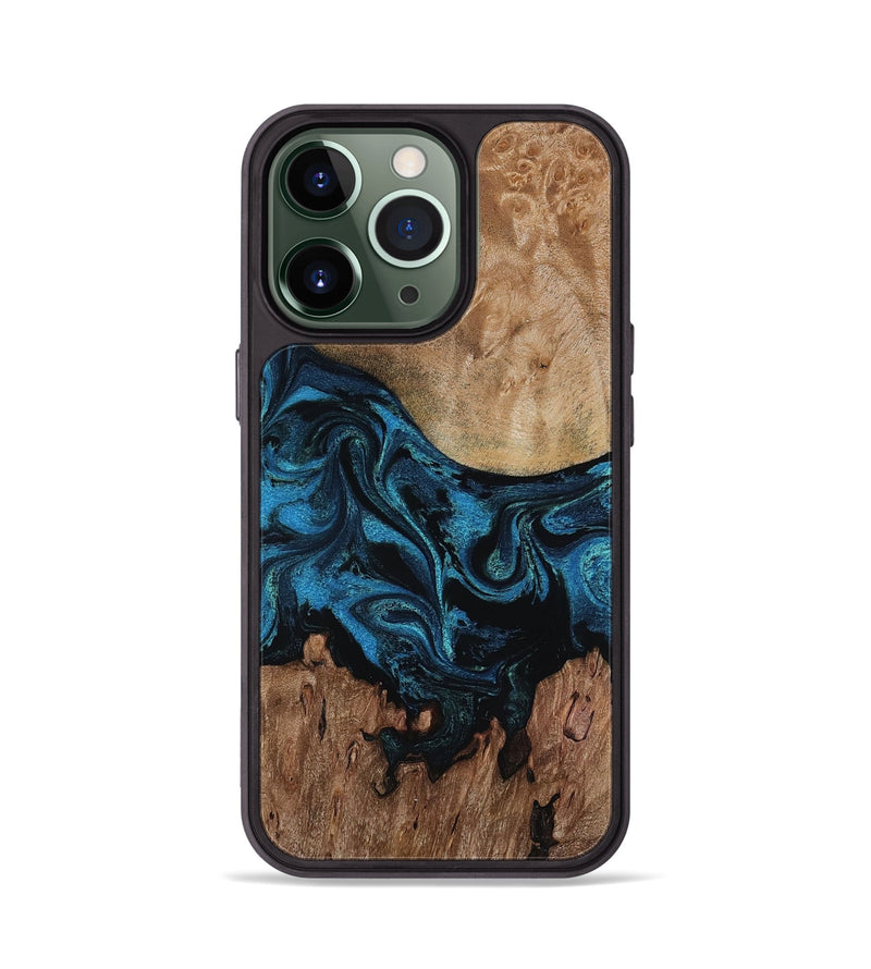 iPhone 13 Pro Wood Phone Case - Pearle (Blue, 818131)