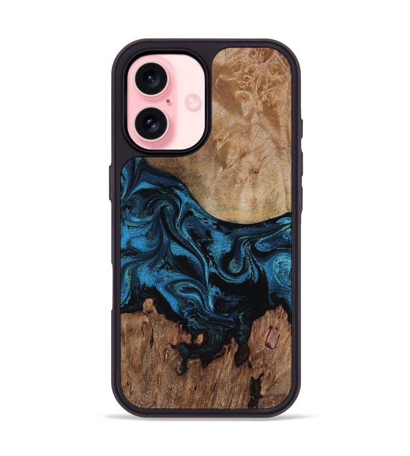 iPhone 16 Wood Phone Case - Pearle (Blue, 818131)