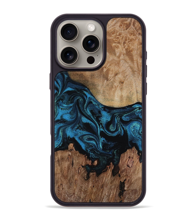 iPhone 16 Pro Max Wood Phone Case - Pearle (Blue, 818131)