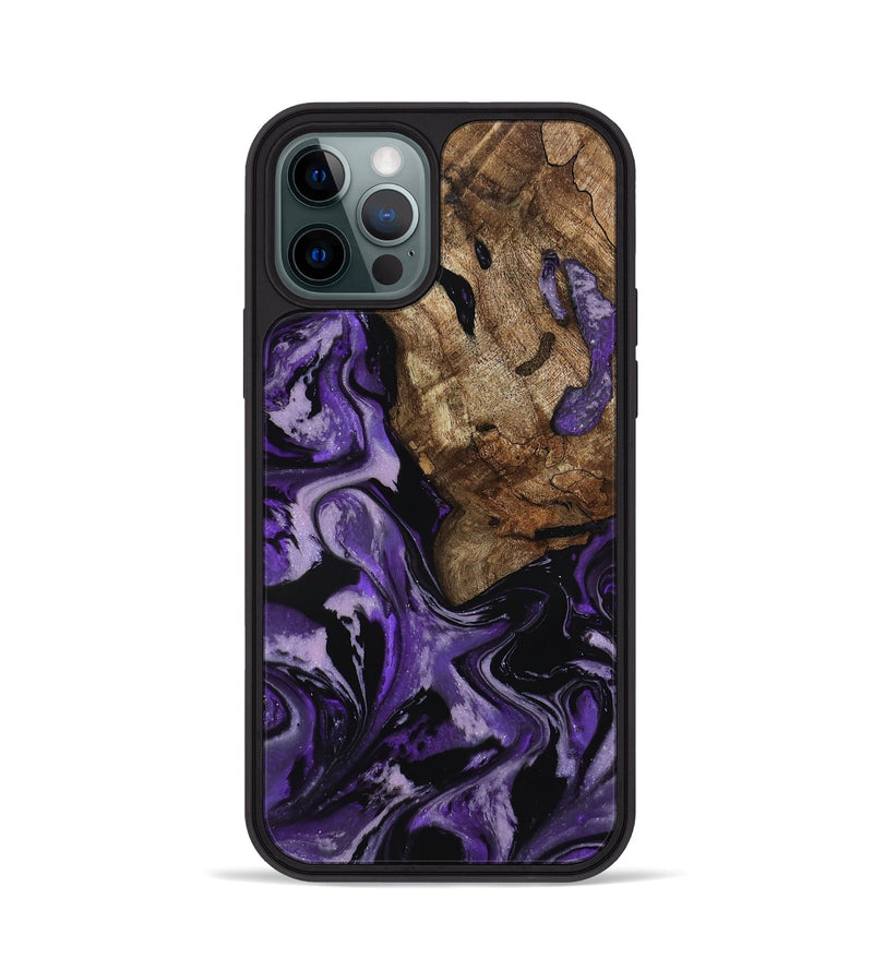 iPhone 12 Pro Wood Phone Case - Xiomara (Purple, 818136)