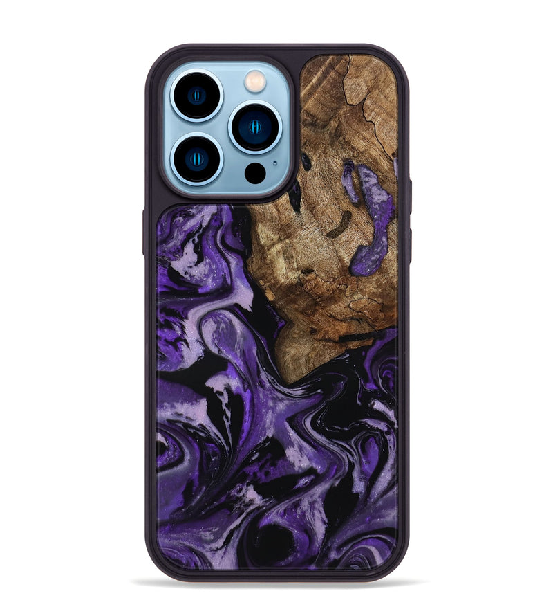 iPhone 14 Pro Max Wood Phone Case - Xiomara (Purple, 818136)