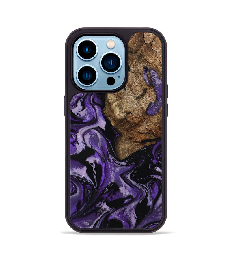 iPhone 14 Pro Wood Phone Case - Xiomara (Purple, 818136)