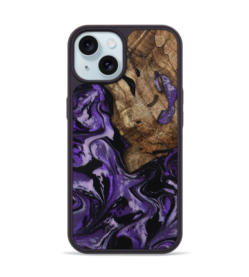 iPhone 15 Wood Phone Case - Xiomara (Purple, 818136)
