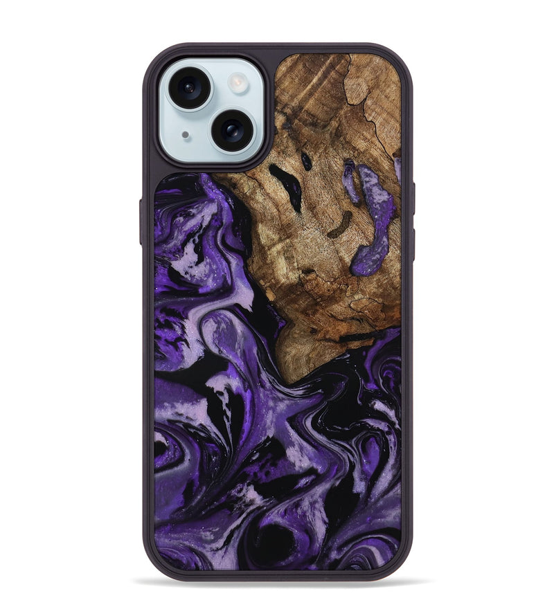 iPhone 15 Plus Wood Phone Case - Xiomara (Purple, 818136)