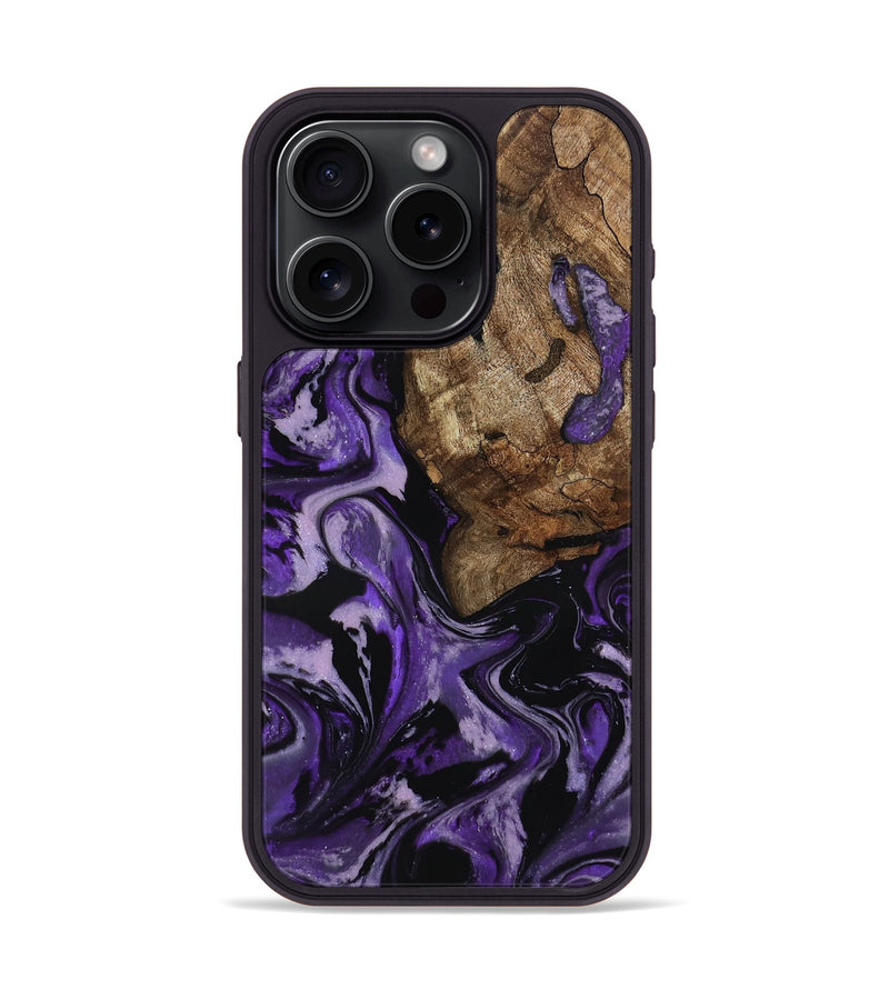 iPhone 15 Pro Wood Phone Case - Xiomara (Purple, 818136)
