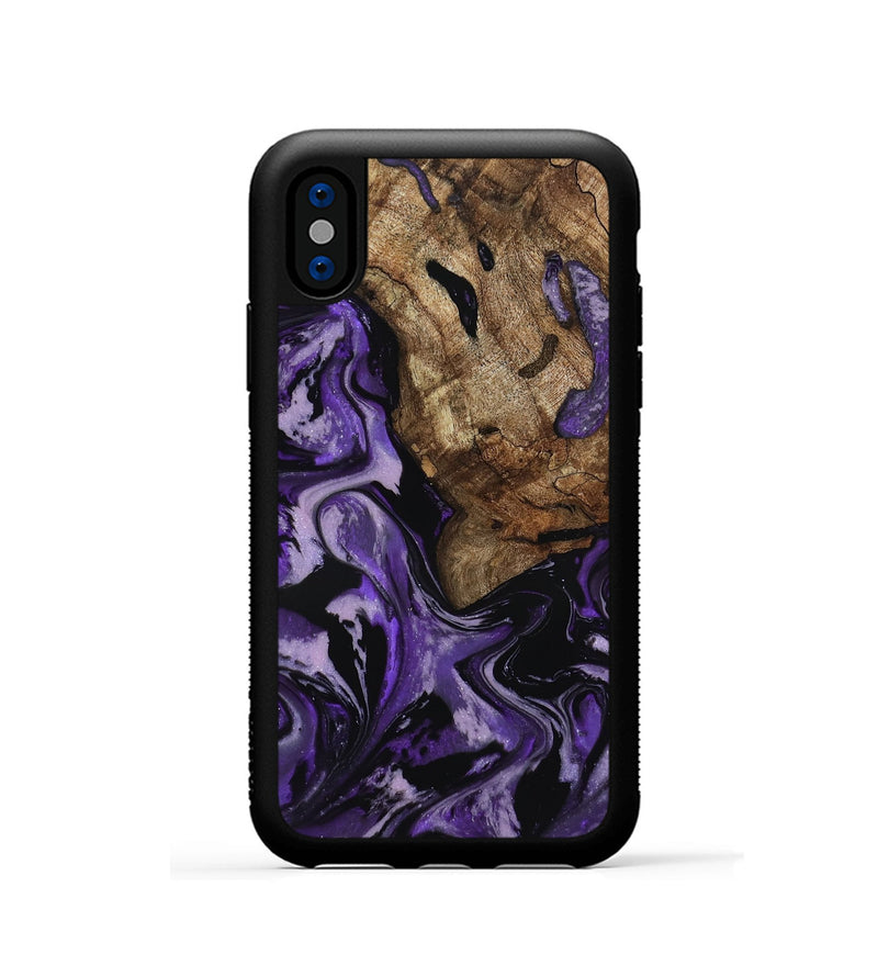 iPhone Xs Wood Phone Case - Xiomara (Purple, 818136)